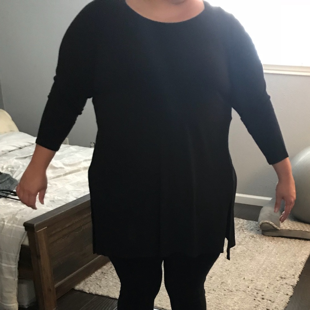 Plus size black tunic